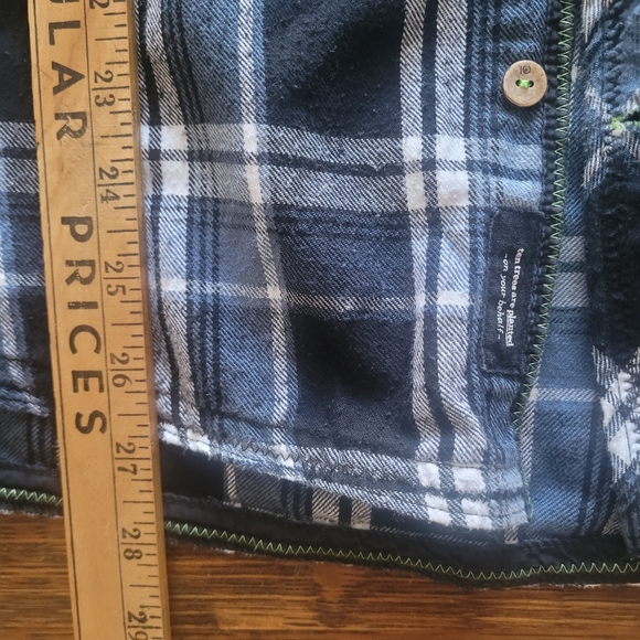 10tree Men's Plaid Button Down Shirt Size Large Gorpcore - Picture 5 of 7